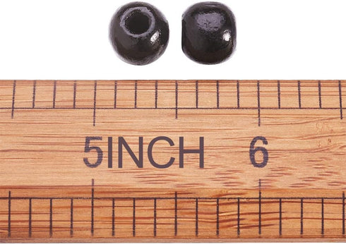 KISSITTY 200Pcs Natural Dyed Black Wooden Ball Spacer Beads 10mm Wood Loose Smooth Beads with 3.5mm Hole for DIY Craft Jewelry Making...