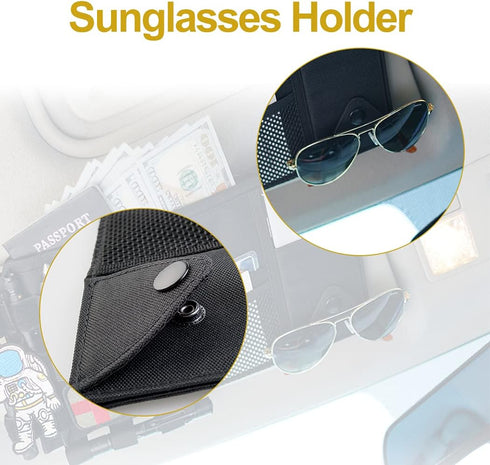 VIPERADE CHA4 Car Sun Visor Organizer, Truck & Auto Accessories Document Holder Sunglass Storage Pouch (Black)...