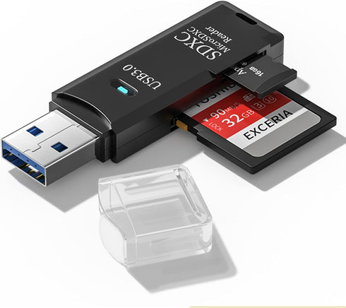 USB3.0 Micro SD Card Reader, 5Gbps 2-in-1 SD Card Reader to USB Adapter, Wansurs Memory Card Reader for SDXC, SDHC, MMC, RS-MMC, Micro SDXC, Micro...