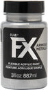 PlaidFX Metallic Flexible Acrylic Paint Ideal for Pliable Surfaces and Cosplay Costumes, Non-Cracking or Peeling, No-Tack, Durable, 3 oz, Chainmai...