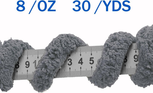 Chunky Yarn? Chunky Chenille Yarn for Hand Knitting, Gray Chunky Plush Yarn for DIY, Extra Chunky Yarn for Hand Knit Blankets (30 Yards, 8 Ounces ...