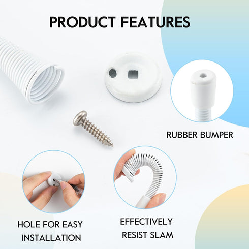HOME MASTER HARDWARE 12 Pack Door stoppers,Door stop?Door draft stopper,Door stoppers for bottom of door,White rubber door stop,3-in MB Heavy Duty...