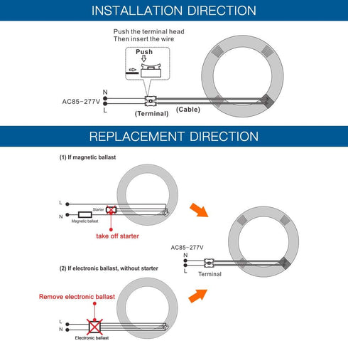 T9 LED Circline Light Bulb, 8 Inch 1600LM LED Circular Light, 13W Clear Cover 6000K Daylight Replacement for FC8T9/CW 22-Watt Fluorescent Circular...