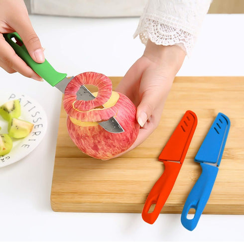 Paring Knife, New Sharp and Durable Fruit Knife with Protective Cover, Suitable for Most Types of Vegetables, Fruits and Meat,6 Pieces (pink, Blue...