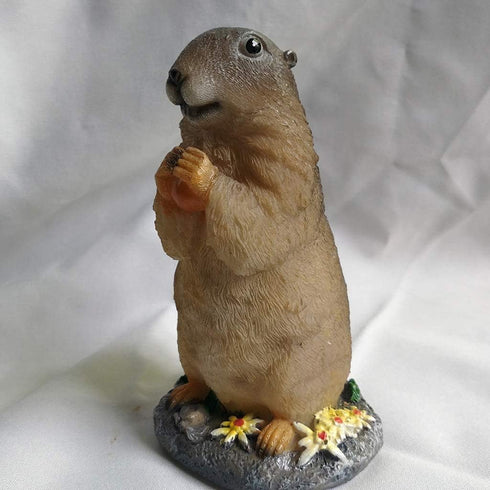 Garden Statue Lawn Ornament Animal Garden Statue Sculpture Resin Lawn Ornaments Decor Indoor Outdoor Figurines for Patio Yard and House - Marmot...