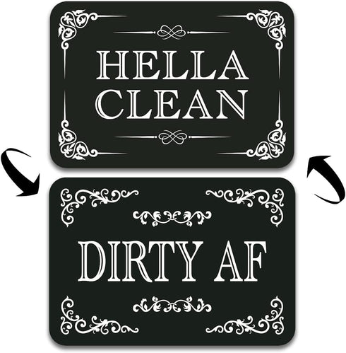 Dishwasher Magnet Clean Dirty Sign QMMD Hella Clean and Dirty Af Magnet Clean Dirty Magnet for Dishwasher...