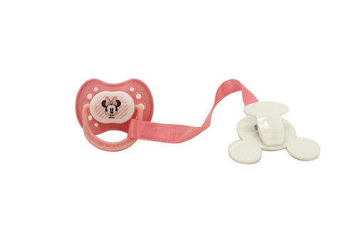 Disney Cudlie Minnie Mouse Baby Girl 4 Pack of 2 Pacifiers & 2 Clips with Sugar & Spice Print...