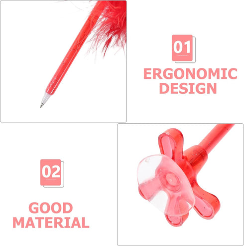 12pcs Plastic Ballpoint Pens Furry Ballpoint Pens Cartoon Ostrich Shape Ballpoint Pens for Office Supplies Students (Random Color)...