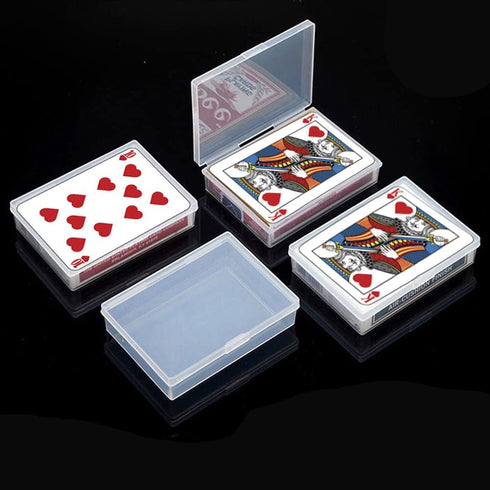 Playing Card Deck Box, 16 pcs Plastic Empty Trading Card Case Holder, 3.8 x 2.7 x 0.8 Inch Clear Card Storage Organizer Containers Snap Closed for...