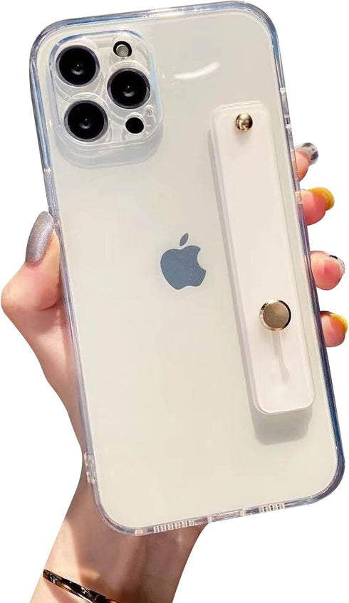 siduater Strap Holder Case for 6.7" iPhone 15 Pro Max with Kickstand, Shockproof Translucent PC Back Cover + Soft TPU Bumper with Adjustable Hand ...
