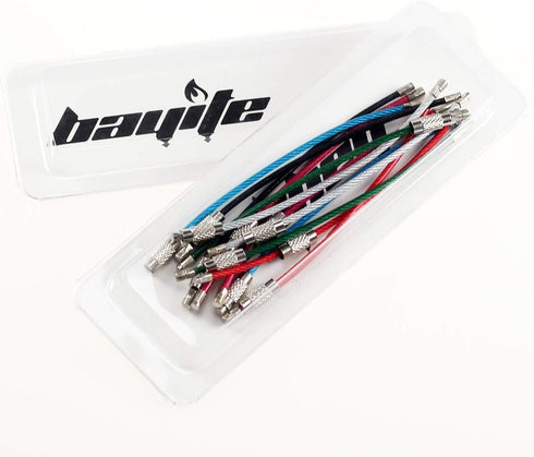bayite Key Rings Stainless Steel Wire Keychains Lock Cable Heavy Duty Luggage Tags Loops Keepers 2mm Twist Barrel Pack of 12 (Cable length: 6 inch...