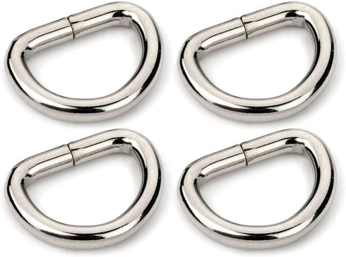 CRAFTMEMORE D-Ring Findings 5/8, 3/4 & 1 Inch Metal Non Welded D Rings for Belts Bags Lanyard Leathercraft Avail 4 Colors (3/4" x 20 Pack, Silver)...