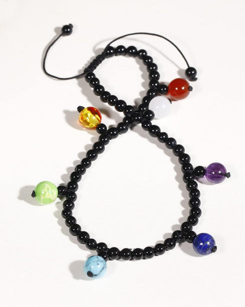 Jewever 7 Chakra Anklet Bracelet for Women Healing Bracelet with Real Stones Beach Foot Yoga Meditation Balance Healing Jewelry Anxiety Relief Adj...