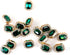 Emerald Cut Green Rhinestone Sewing Shank Buttons 20 Pcs - 12X10mm, 1/2"...