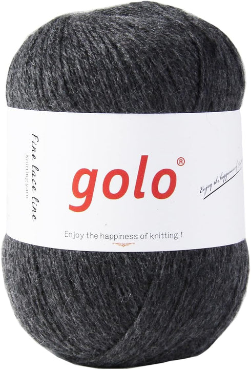 golo Merino Wool for Weaving 3-Ply Warm Soft Lightweight Crochet Yarn Black Grey......