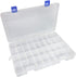 Qualsen Plastic Compartment Box with Adjustable Dividers Craft Tackle Organizer Storage Containers Box 34Grid 1PC (Clear)...
