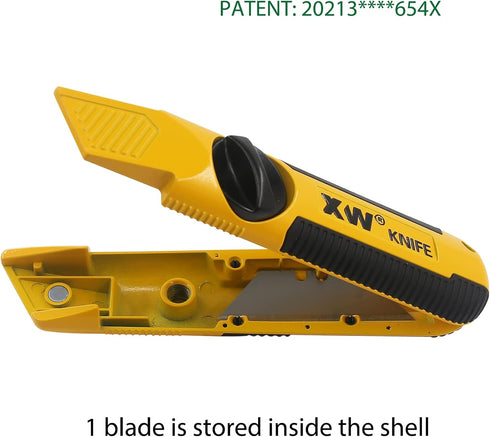 XW Fixed-Blade Utility Knife, Non-Retractable Heavy Duty Drywall Cutter, Extra 10 Blades Included,2-Pack...