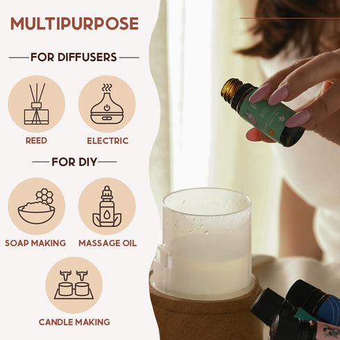 Folkulture Essential Oils for Diffuser for Home, Set of 4 Essential Oils Set, Diffuser Oils Scented, Essential Oils for Candle Making, Diffuser Oi...