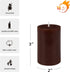 3 Inch Brown Pillar Candle...