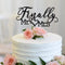Finally Mr Mrs Love Heart Black Acrylic Cake Topper - Great for Wedding Engagement Bridal Shower Party Decoration Gift Keepsake - 5.9'' x 6.1''(Bl...