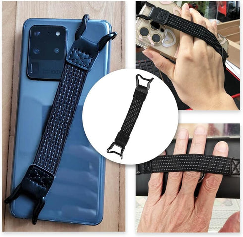 Phone Strap Security Hand Strap Holder, Mobile Phone Grip Straps with Clip Handheld Drop Prevention Elastic Bundle Grip Belts for Kindle and Most ...