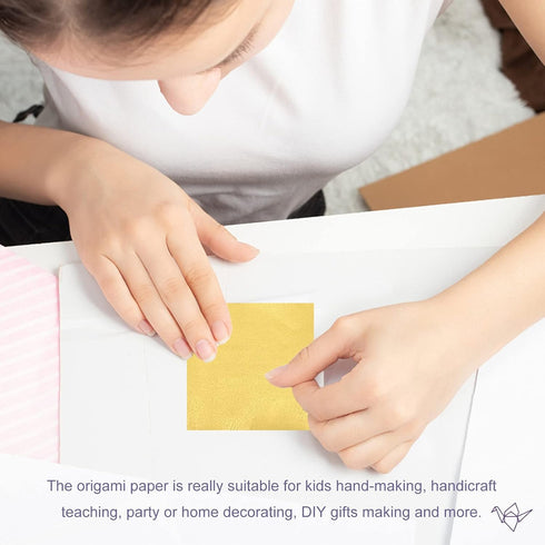 Kisangel 100pcs 4×4 Square Origami Paper Gold Beautiful Foil Folding Paper for Crafting and Painting Stocking Stuffers...