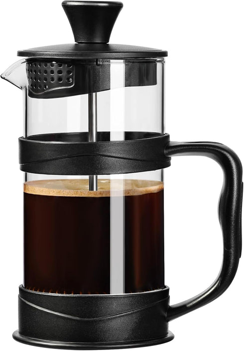 French Press Coffee Maker, Coffee Press of 18/8 Stainless Steel Filter 11.8 OZ, Mini Camping French Press for Travel& Home Gift(Black)...