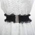 Women Elastic Wide Belt Lace Stretchy Wide Waist Dress Belt Fashion Cinch Stretch Waistband Retro Trendy Ladies Belt Black Wrap Waist Belt, 63x8cm...