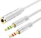 Headphone Y Cable Splitter Adapter for Computer 3.5mm Female to 2 Dual 3.5mm Male Gold-Plated Corrosion-Resistant Audio Mic Y Cable for Headset Co...