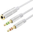 Headphone Y Cable Splitter Adapter for Computer 3.5mm Female to 2 Dual 3.5mm Male Gold-Plated Corrosion-Resistant Audio Mic Y Cable for Headset Co...