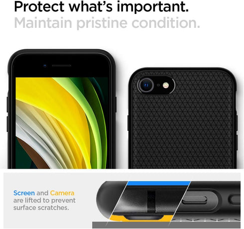 Spigen Liquid Air Armor Designed for iPhone SE 2020 Case/Designed for iPhone 8 Case (2017) / Designed for iPhone 7 Case (2016) - Black...