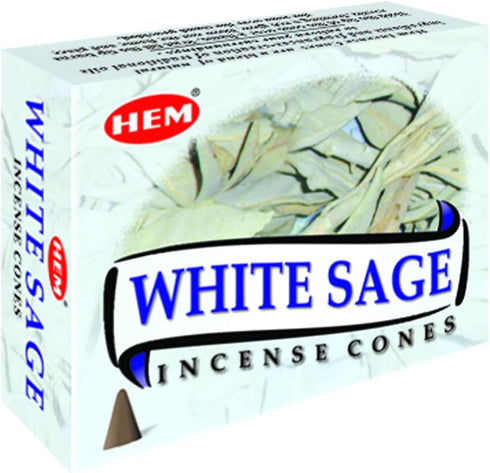 White sage cones pack of 12 ,10 cones Each Total 120 cones -HEM INCENSE...