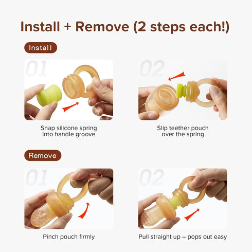 Baby Breastmilk Freezer Tray Breast Milk Popsicle Molds Cooling Fruit Feeder with Pouch Silicone Infant Solid Food Vegetable Purees Feeding Feeder...