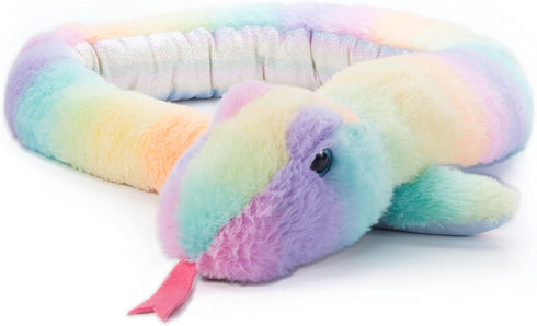 The Petting Zoo Snake Stuffed Animal Plushie, Ombrez Zoo Animals, Rainbow Snake Plush Toy 54 inches...