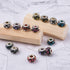 Cheriswelry 100pcs Large Hole Dog Paw Prints Pattern Acrylic European Rondelle Beads Slide Charms Loose Spacer with Metal Double Cores Fit Snake C...