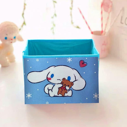 Kerr's Choice Collapsible Storage Bin Kawaii Storage Box Blue Foldable Baskets | Kawaii Office Desk Room Decoration Cute Room Decor...