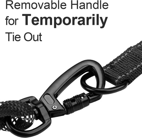 15ft Long Dog Leash | Neoprene Padded Handle | Lockable Heavy Duty Clip | Handle Removable for Temporary Tie Out | Dog Training,Hiking,Camping,Pla...