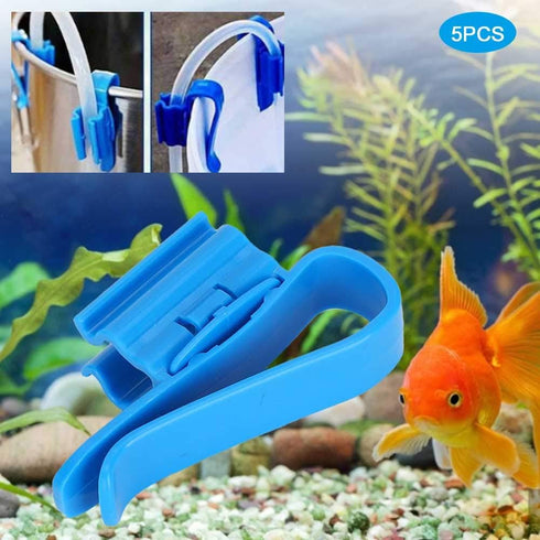 5Pcs/Set Fish Tank Hose Holder Plastic Fish Tank Water Pipe Clamp Fish Tank Water Clip For Fish Tank And Aquarium(blue)...