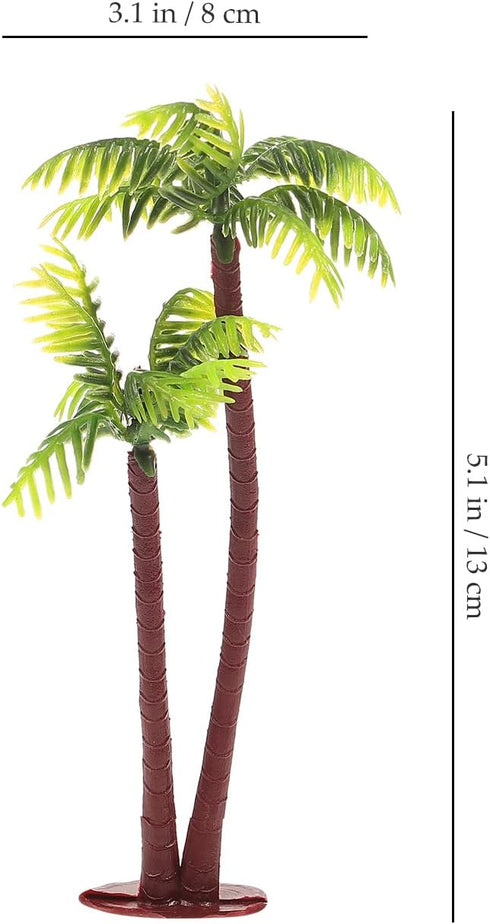 Amosfun 5Pcs Plastic Coconut Palm Model Trees Artificial Trees Miniature Plant for Cake Decorations Pots Bonsai Craft Micro Landscape DIY Decor...