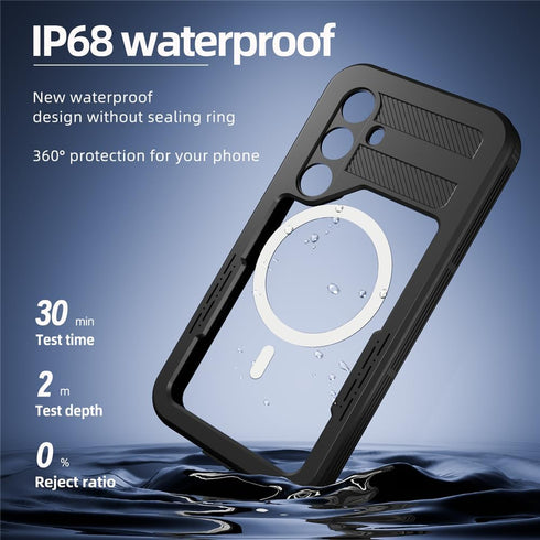Case for Samsung Galaxy S24 Case Waterproof Compatible with Magsafe Heavy Duty Protective with Built-in Screen Protector Dustproof Shockproof Phon...