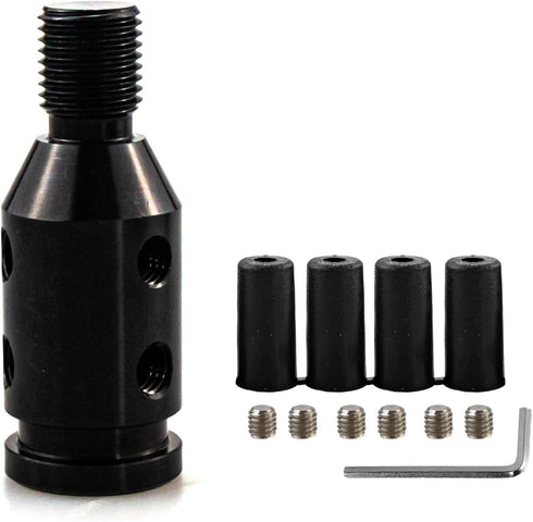 Universal Shift Knob Adapter,Aluminum Auto Shifter Adapter,Car Shift Knob Sheath Retainer for Threadless Manual Shift M12x1.25 (Black)...