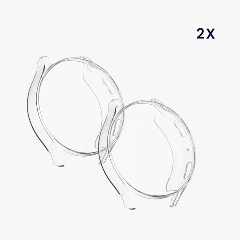 kwmobile Case Compatible with Samsung Galaxy Watch 6 40mm Case - 2X TPU Silicone Fitness Tracker Cover - Transparent...