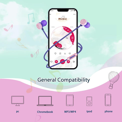 Donut Kids Earbuds, Earbuds for Kid Size Wired Earphones & in-Ear Headphones with Microphone and Lovely Earbuds Storage Case Gifts for School Girl...