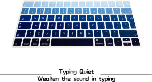 Silicone Keyboard Cover Skin Protector for Magic Wireless Bluetooth Keyboard MLA22LL/A (A1644,2015 Released) European ISO Layout,Ombre Blue...