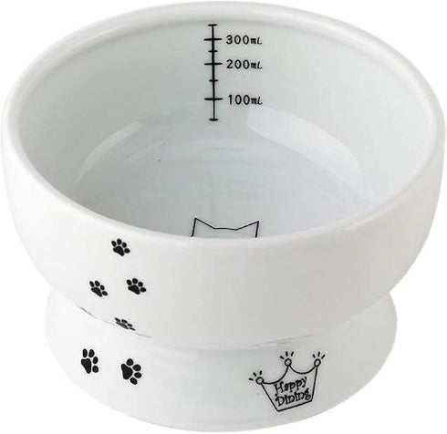 Necoichi Raised Cat Water Bowl, Elevated, with Measurement Lines, Dishwasher and Microwave Safe, No.1 seller in Japan! (Cat, Regular)...