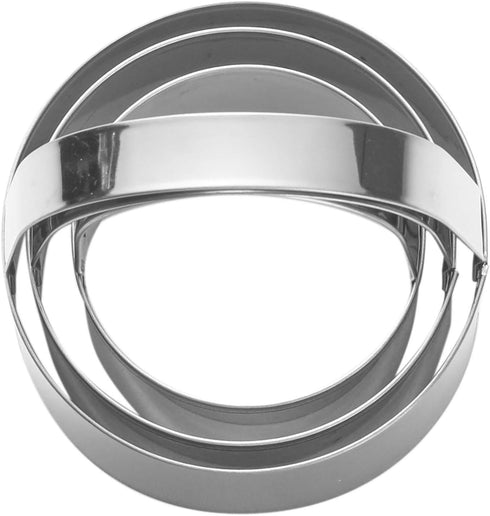 3 Pieces Round Biscuit Cutter with Handle - Stainless Steel Round Circle Doughnut Cutter Baking Molds Assorted Size...