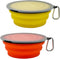 Large Collapsible Dog Bowl 35oz,2 Pack Portable and Foldable Pet Travel Bowls Collapsable Dog Water Feeding Bowls Dish with 2 Carabiners & Lids fo...