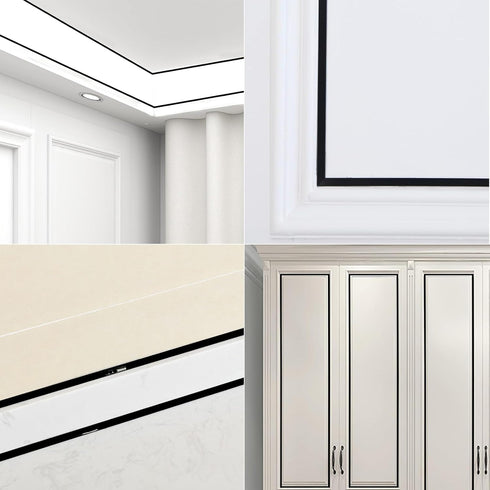 Ceiling Molding Peel and Stick, Self Adhesive Flexible Trim Caulk Tape Sealant Strip for Stove Sink Toilet Wall Corner Tile Edge Bathroom Kitchen ...