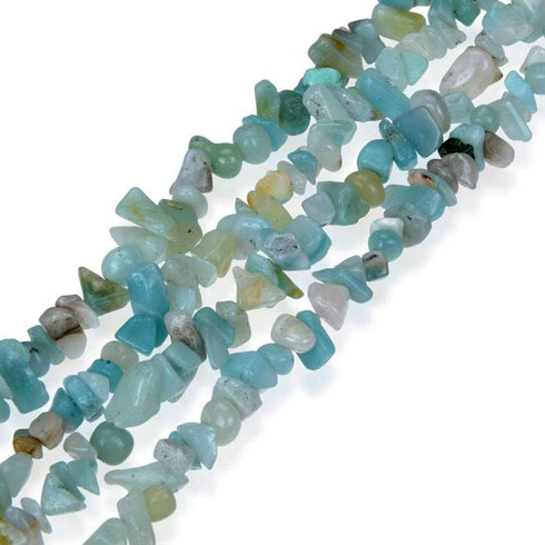 Genuine Amazonite Chip Beads 5-8mm Irregular Shaped Tumbled Stone Chips for Jewelry Making 1 Strand 32"...