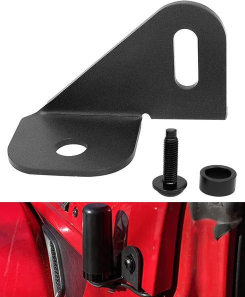 Antenna Mount Driver's Side Mount Bracket, Front Driver Near Hood Side Mount Bracket Holder Fit for Jeep Wrangler Gladiator JL JLU JT 2018 2019 20...